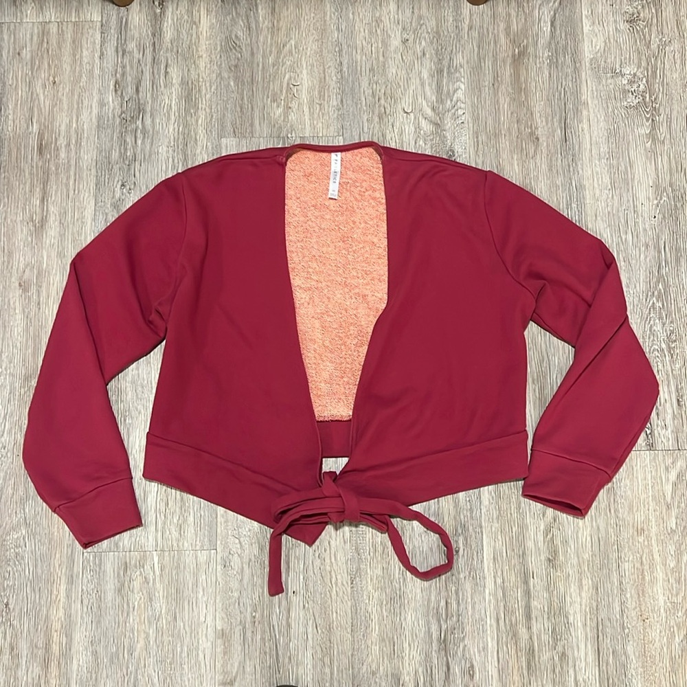 Fabletics Open Front Tie Up Crop Cardigan